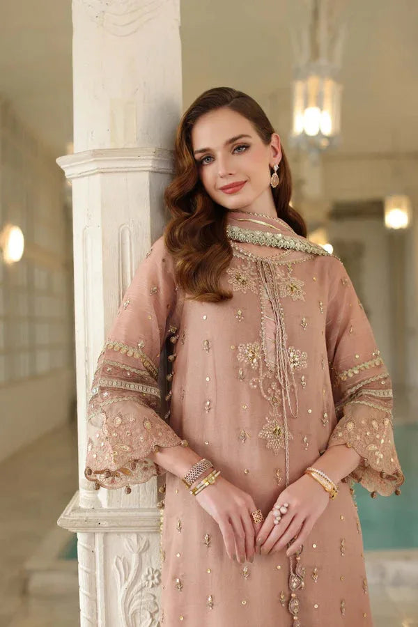 Noor by Saadia Asad | Festive 25 | D4 - Tea Pink - Aqsa Fabrics