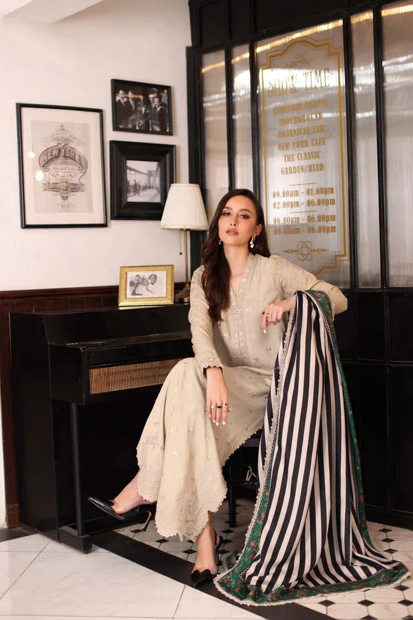 Noor by Saadia Asad | Winter Embroidered Printkhaas 25 | D1 - B - Aqsa Fabrics