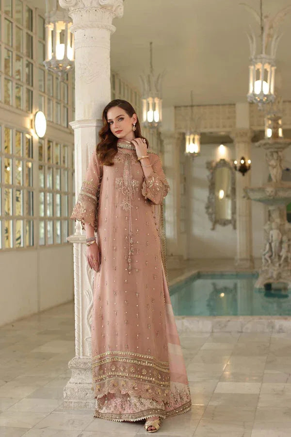 Noor by Saadia Asad | Festive 25 | D4 - Tea Pink - Aqsa Fabrics