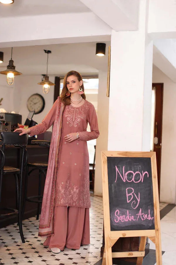 Noor by Saadia Asad | Winter Embroidered Printkhaas 25 | D2 - B - Aqsa Fabrics