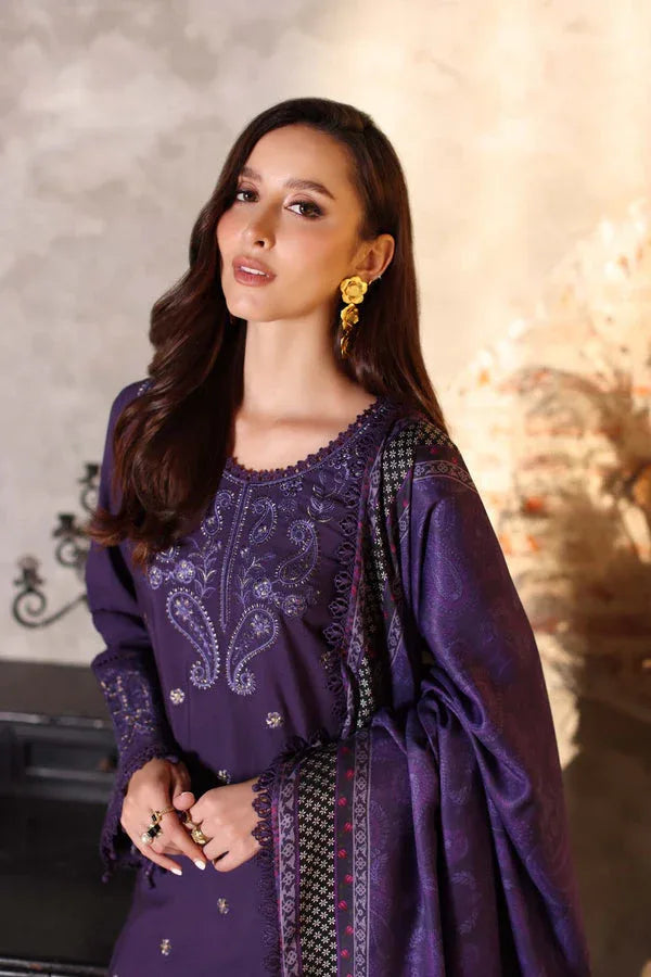 Noor by Saadia Asad | Winter Embroidered Printkhaas 25 | D2 - A - Aqsa Fabrics