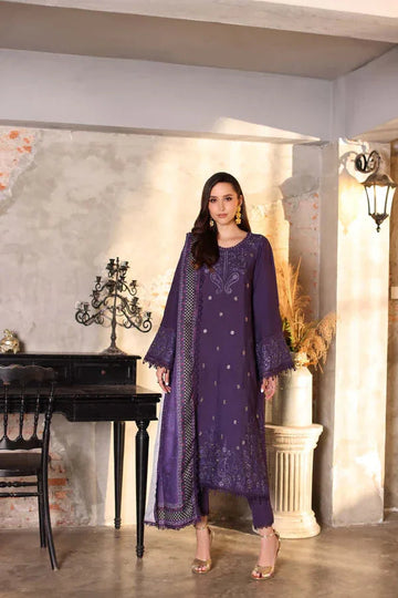 Noor by Saadia Asad | Winter Embroidered Printkhaas 25 | D2 - A - Aqsa Fabrics