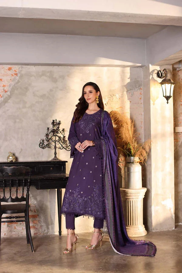 Noor by Saadia Asad | Winter Embroidered Printkhaas 25 | D2 - A - Aqsa Fabrics