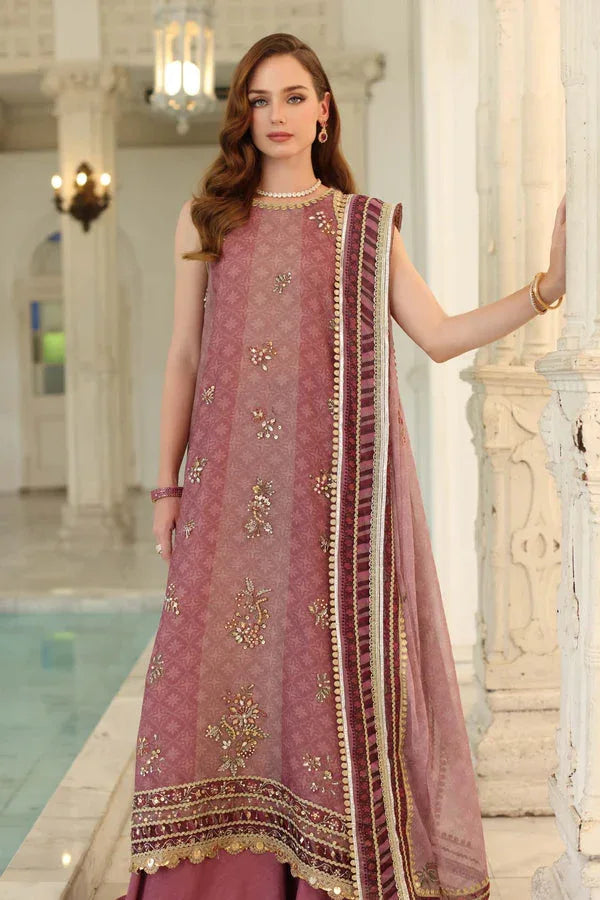Noor by Saadia Asad | Festive 25 | D6 - Rose Pink - Aqsa Fabrics