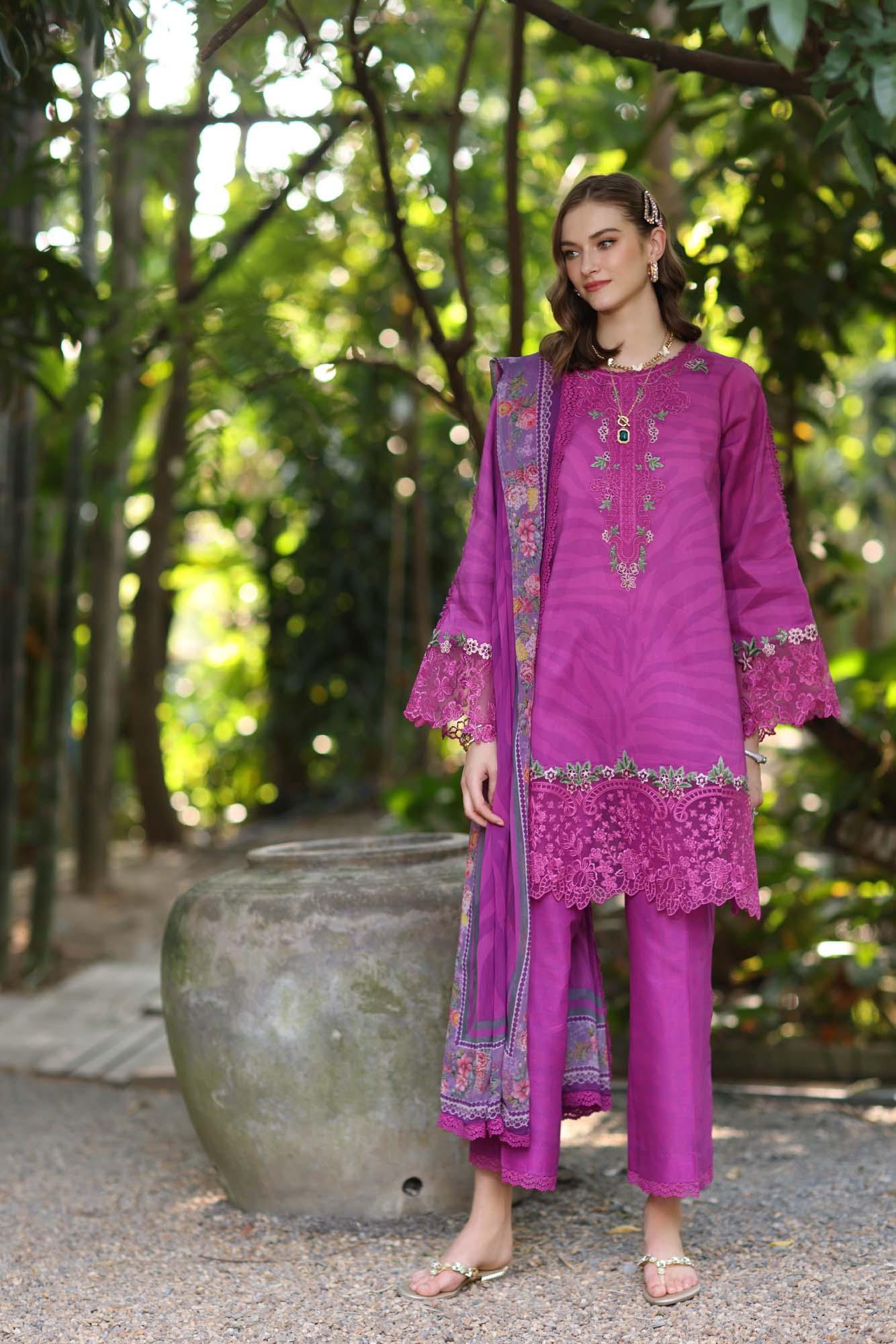Noor by Saadia Asad | Eid Luxe Printedkari | D1-A - Aqsa Fabrics