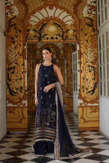 Noor by Saadia Asad | Festive 25 | D3 - Blue - Aqsa Fabrics