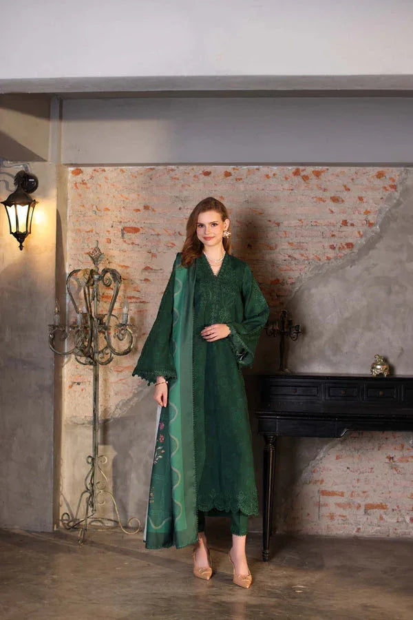 Noor by Saadia Asad | Winter Embroidered Printkhaas 25 | D3 - A - Aqsa Fabrics