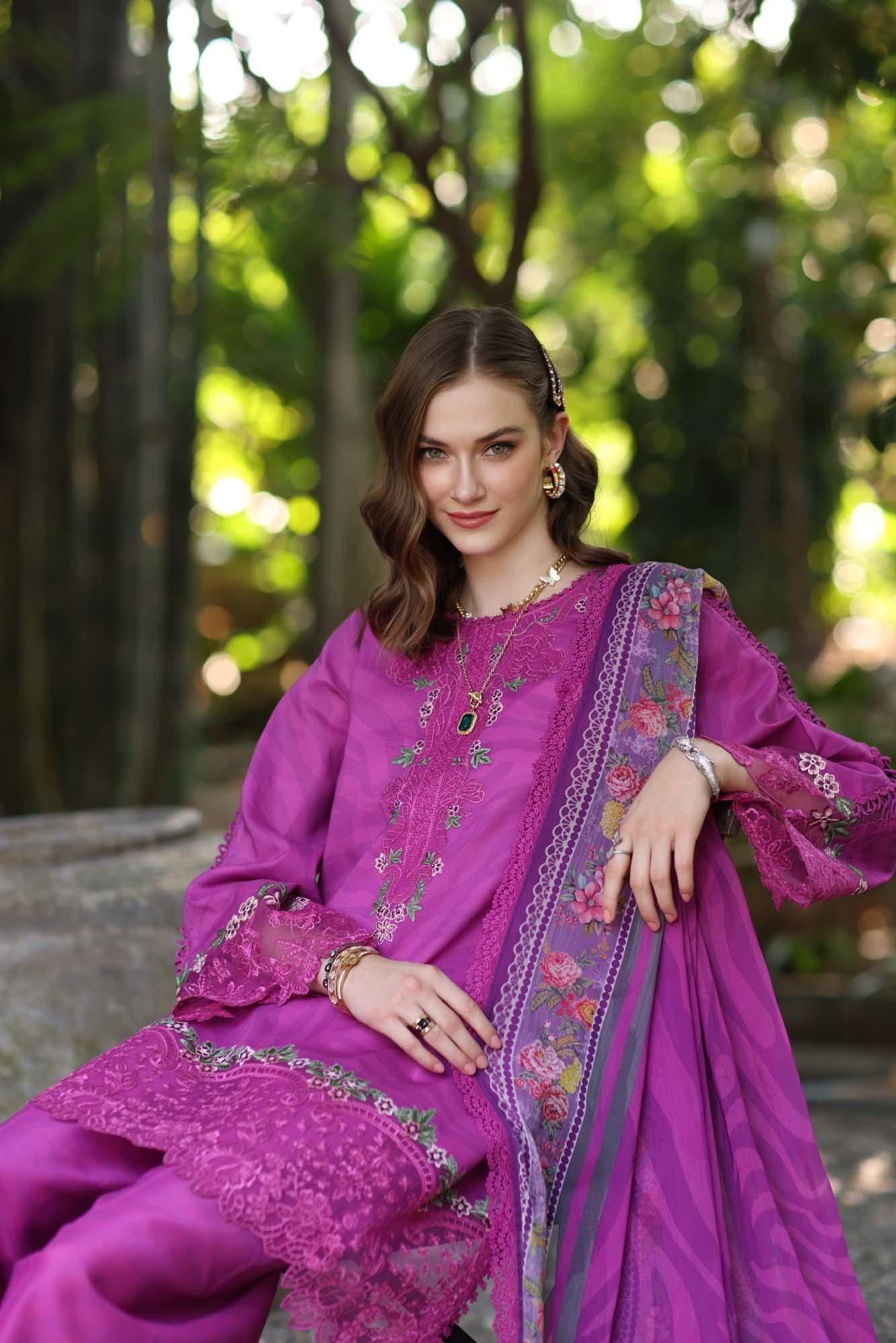 Noor by Saadia Asad | Eid Luxe Printedkari | D1-A - Aqsa Fabrics