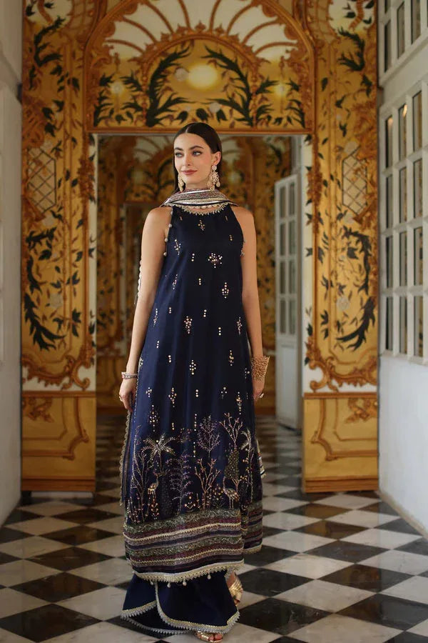 Noor by Saadia Asad | Festive 25 | D3 - Blue - Aqsa Fabrics