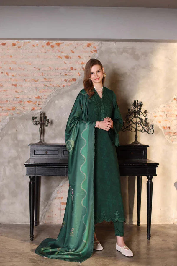 Noor by Saadia Asad | Winter Embroidered Printkhaas 25 | D3 - A - Aqsa Fabrics
