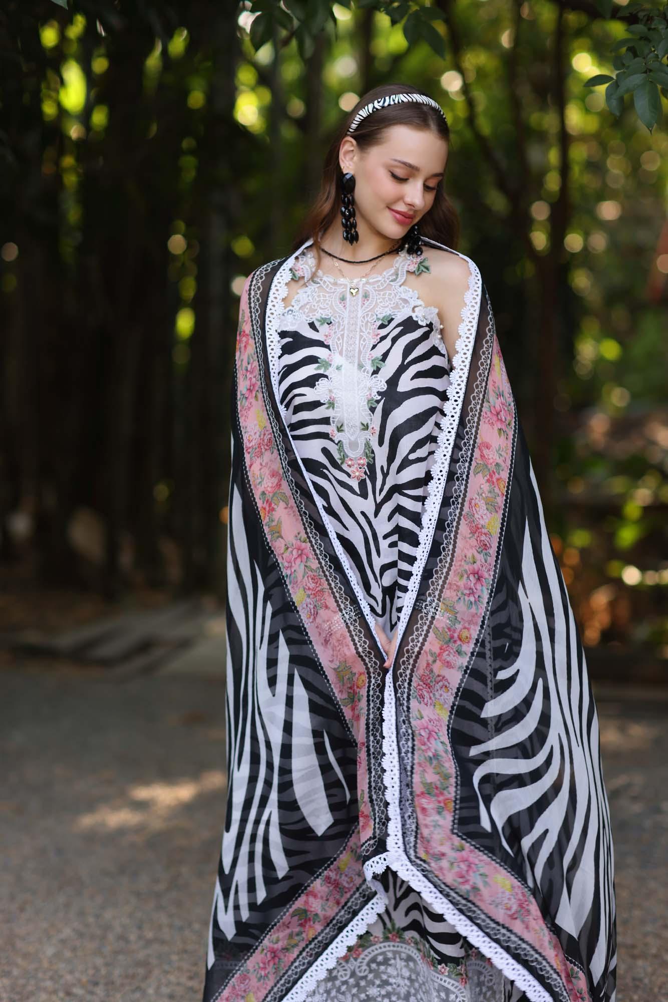 Noor by Saadia Asad | Eid Luxe Printedkari | D1-B - Aqsa Fabrics