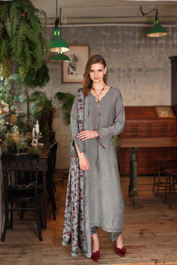 Noor by Saadia Asad | Winter Embroidered Printkhaas 25 | D4 - B - Aqsa Fabrics
