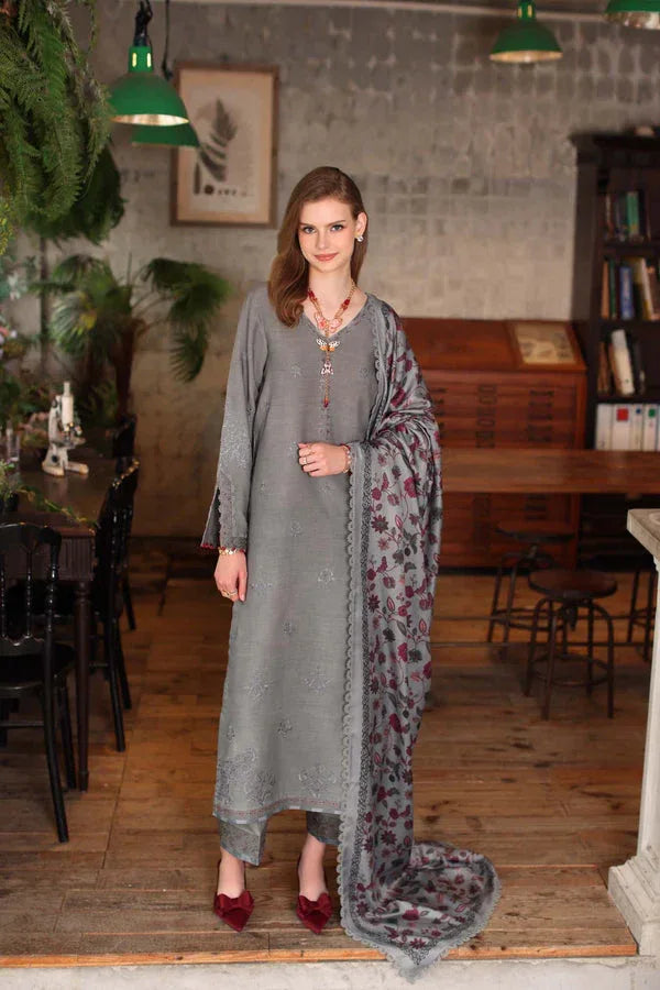 Noor by Saadia Asad | Winter Embroidered Printkhaas 25 | D4 - B - Aqsa Fabrics