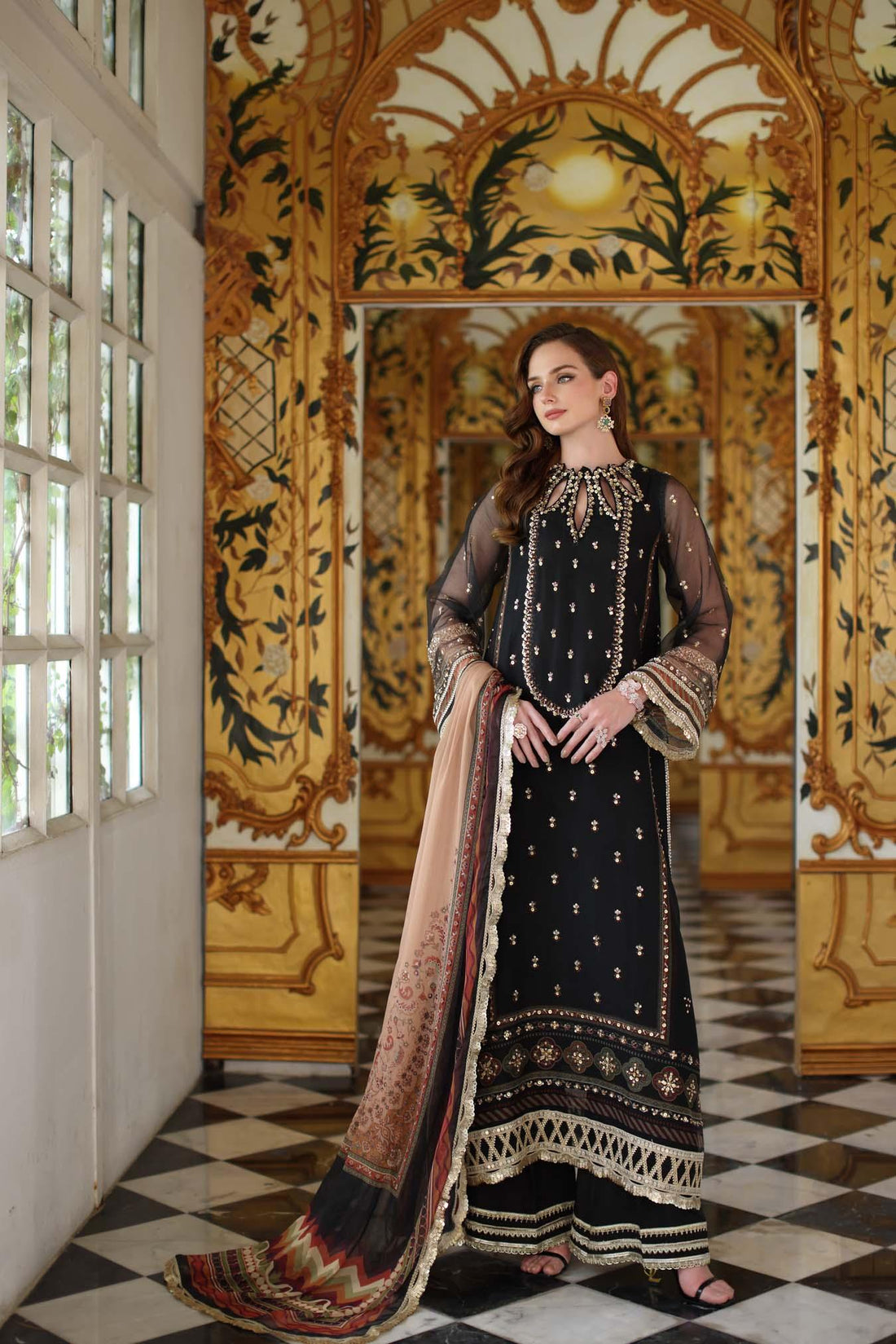 Noor by Saadia Asad | Festive 25 | D1 - Black - Aqsa Fabrics