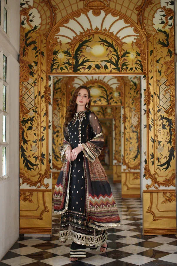 Noor by Saadia Asad | Festive 25 | D1 - Black - Aqsa Fabrics