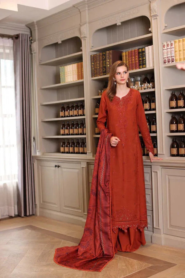 Noor by Saadia Asad | Winter Embroidered Printkhaas 25 | D5 - A - Aqsa Fabrics