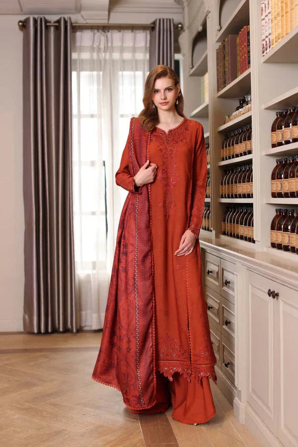 Noor by Saadia Asad | Winter Embroidered Printkhaas 25 | D5 - A - Aqsa Fabrics