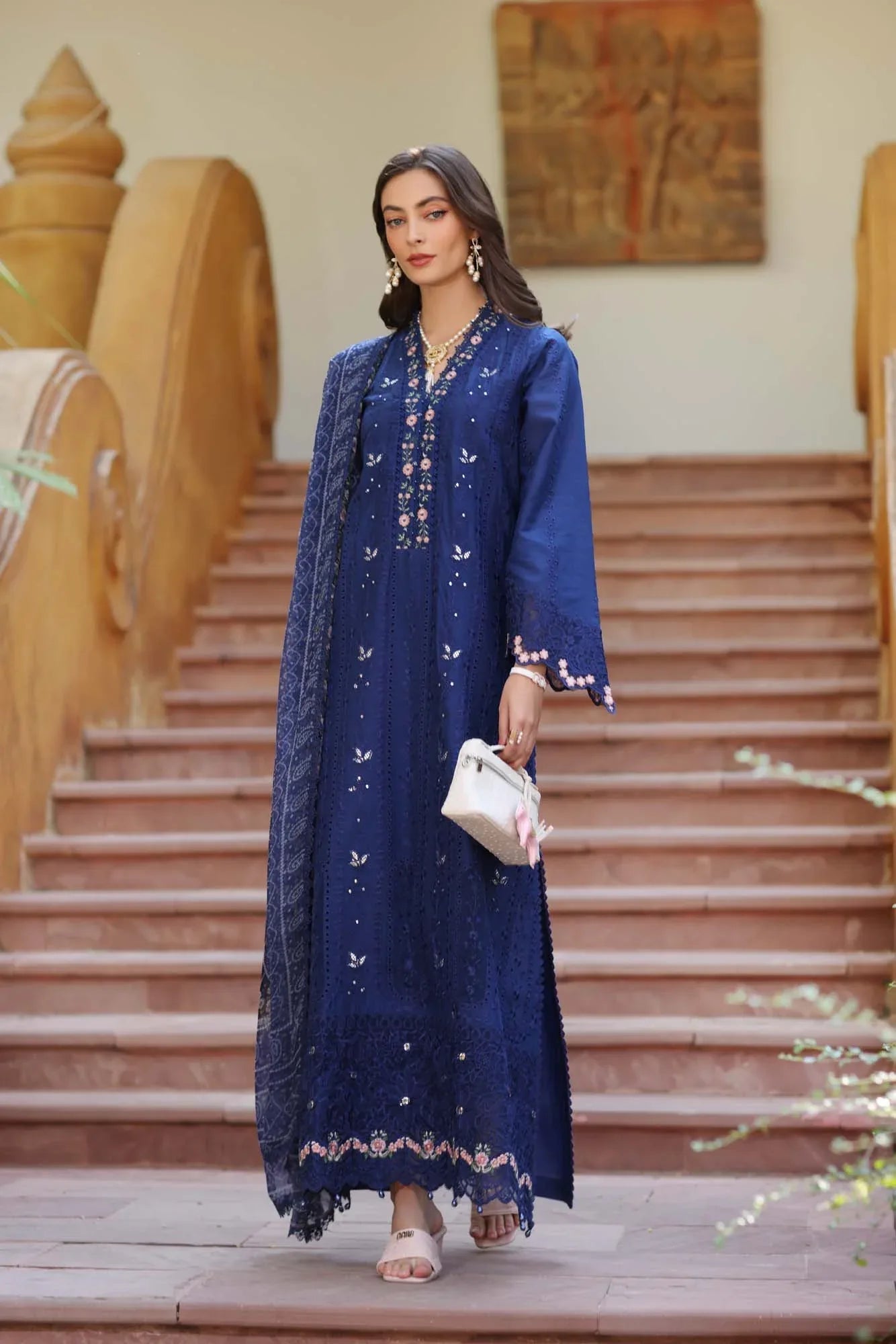 Noor by Saadia Asad | Eid Luxury Laserkari 25 | D5-B - Aqsa Fabrics