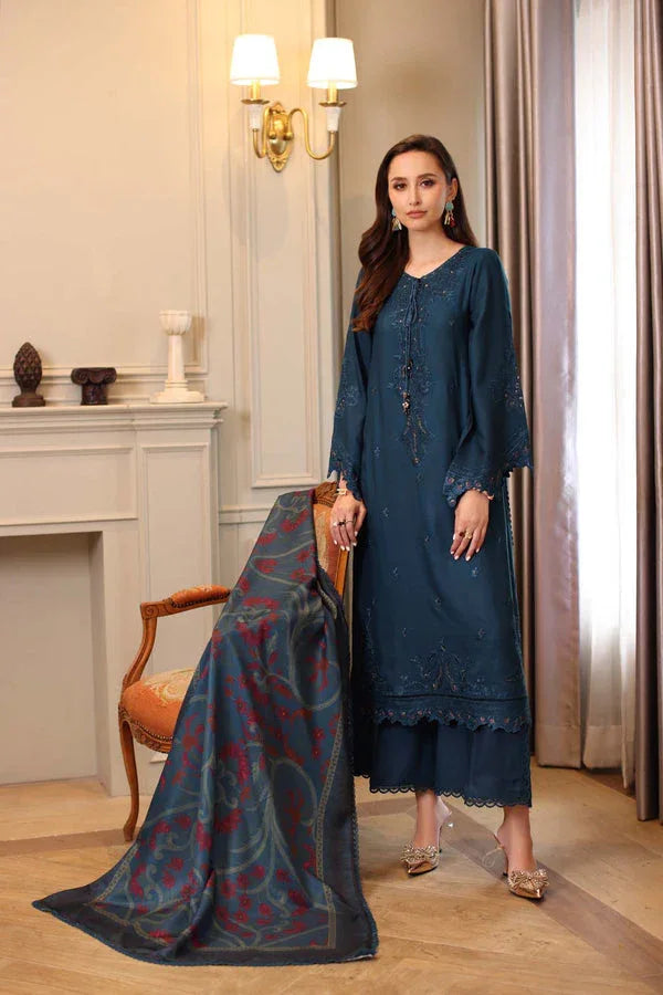 Noor by Saadia Asad | Winter Embroidered Printkhaas 25 | D5 - B - Aqsa Fabrics