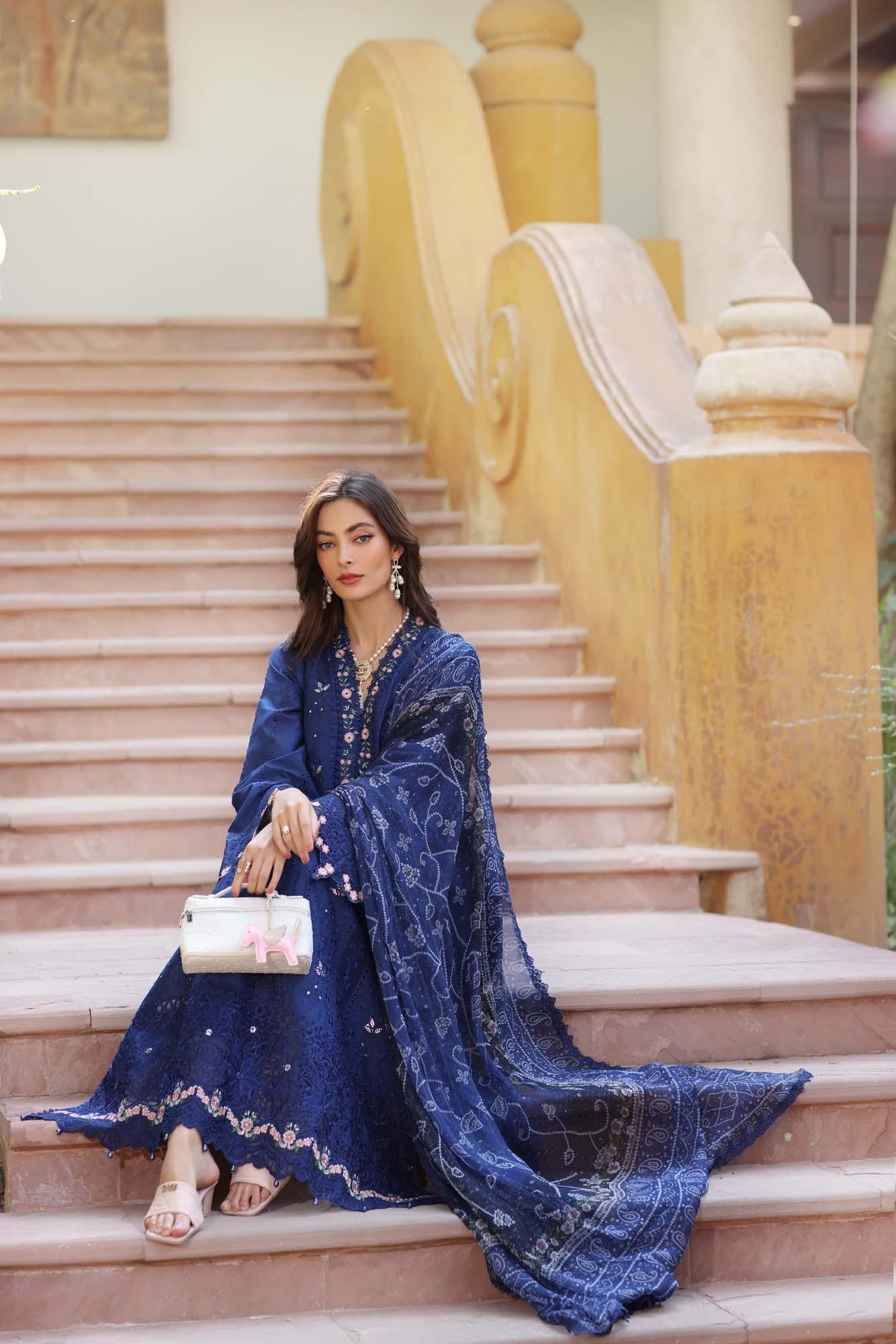 Noor by Saadia Asad | Eid Luxury Laserkari 25 | D5-B - Aqsa Fabrics