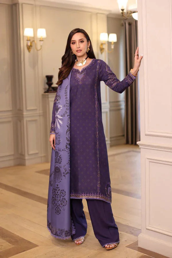 Noor by Saadia Asad | Winter Embroidered Printkhaas 25 | D6 - B - Aqsa Fabrics