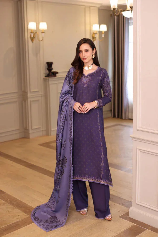 Noor by Saadia Asad | Winter Embroidered Printkhaas 25 | D6 - B - Aqsa Fabrics