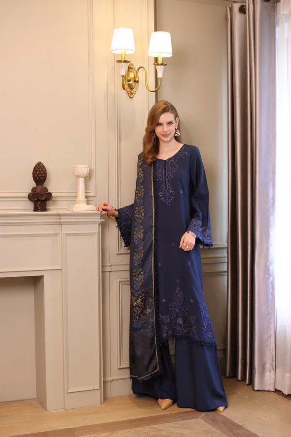Noor by Saadia Asad | Winter Embroidered Printkhaas 25 | D7 - B - Aqsa Fabrics