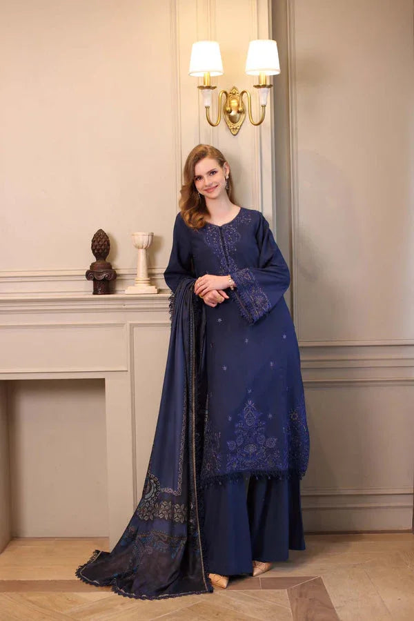 Noor by Saadia Asad | Winter Embroidered Printkhaas 25 | D7 - B - Aqsa Fabrics