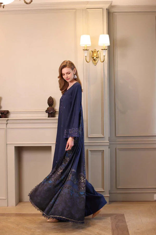 Noor by Saadia Asad | Winter Embroidered Printkhaas 25 | D7 - B - Aqsa Fabrics