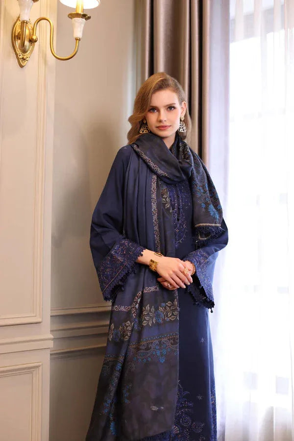 Noor by Saadia Asad | Winter Embroidered Printkhaas 25 | D7 - B - Aqsa Fabrics