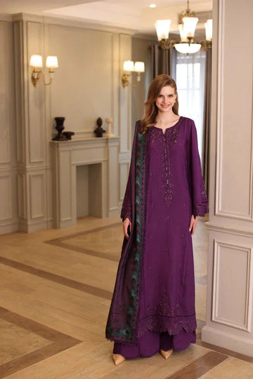 Noor by Saadia Asad | Winter Embroidered Printkhaas 25 | D10 - B - Aqsa Fabrics
