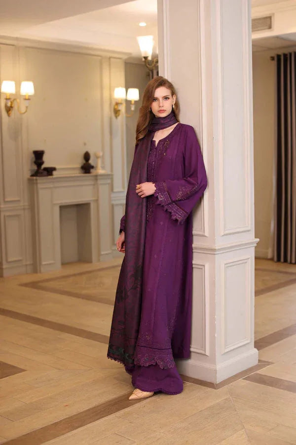 Noor by Saadia Asad | Winter Embroidered Printkhaas 25 | D10 - B - Aqsa Fabrics