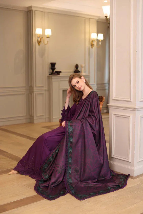 Noor by Saadia Asad | Winter Embroidered Printkhaas 25 | D10 - B - Aqsa Fabrics