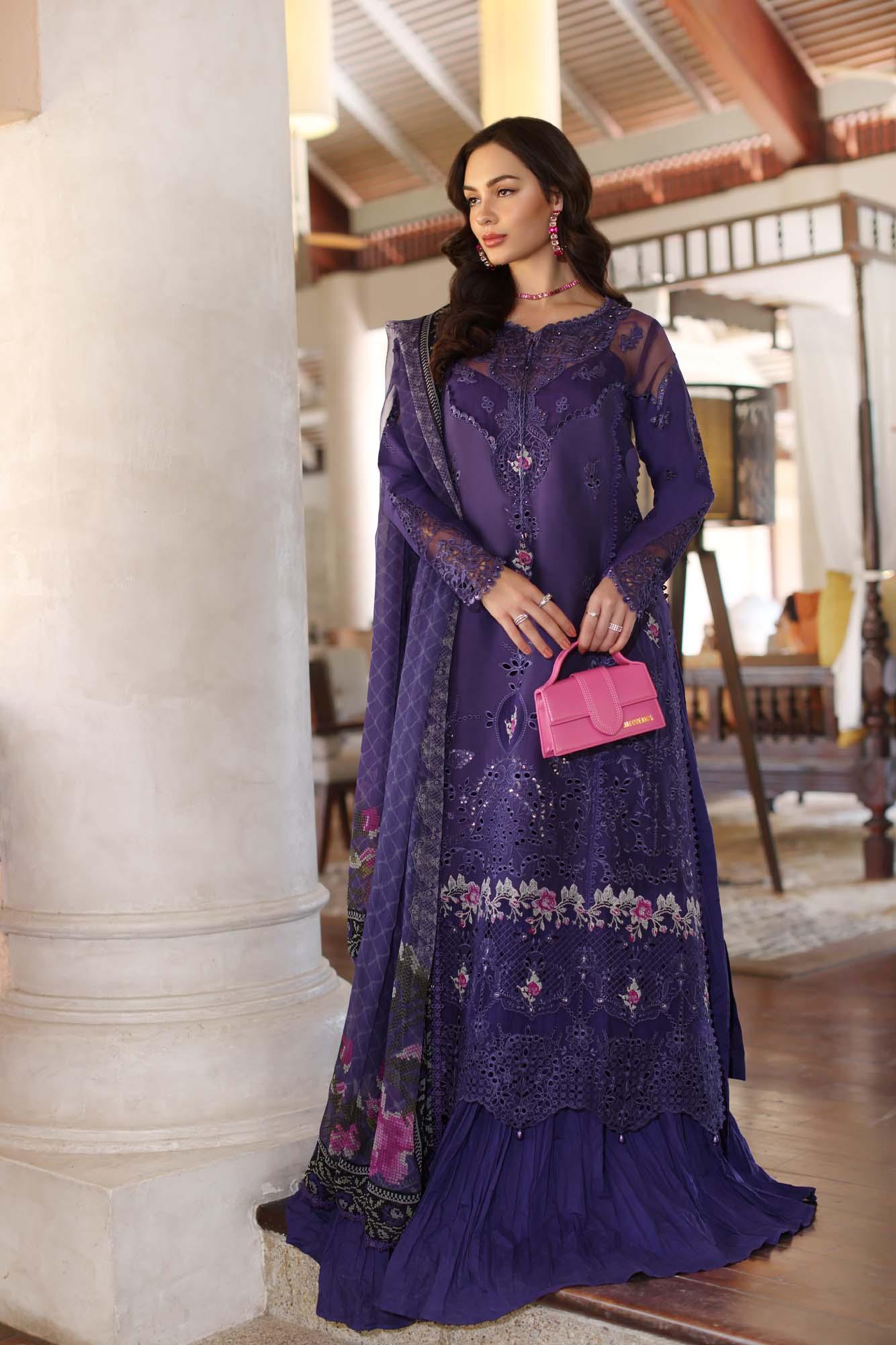 Noor by Saadia Asad | Eid Luxury Laserkari 25 | D4-B - Aqsa Fabrics