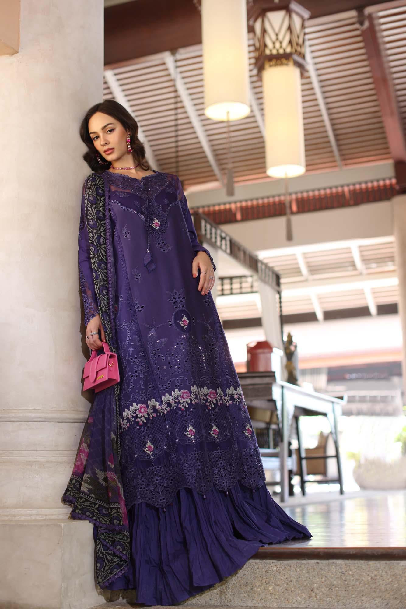Noor by Saadia Asad | Eid Luxury Laserkari 25 | D4-B - Aqsa Fabrics