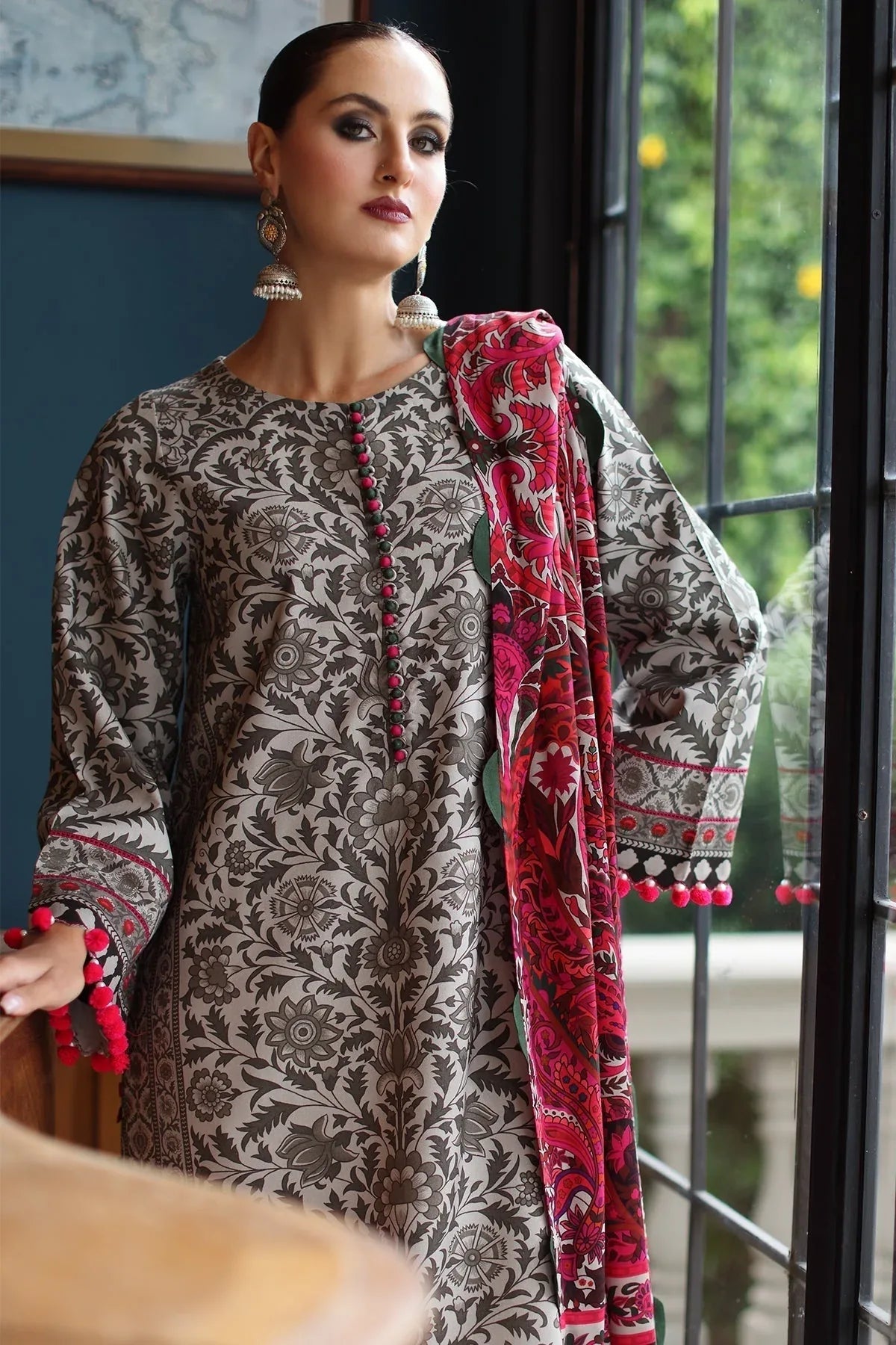 Charizma | C Prints Winter 25 | 3-PC Unstitched Printed Linen Collection CPW5-09 - Aqsa Fabrics