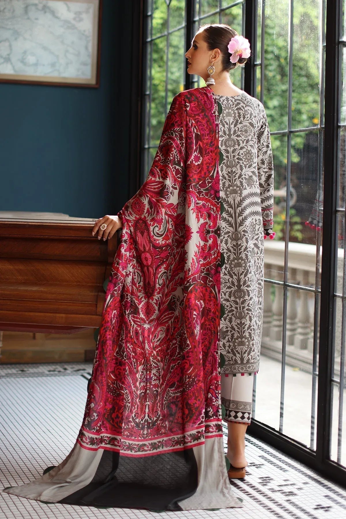 Charizma | C Prints Winter 25 | 3-PC Unstitched Printed Linen Collection CPW5-09 - Aqsa Fabrics