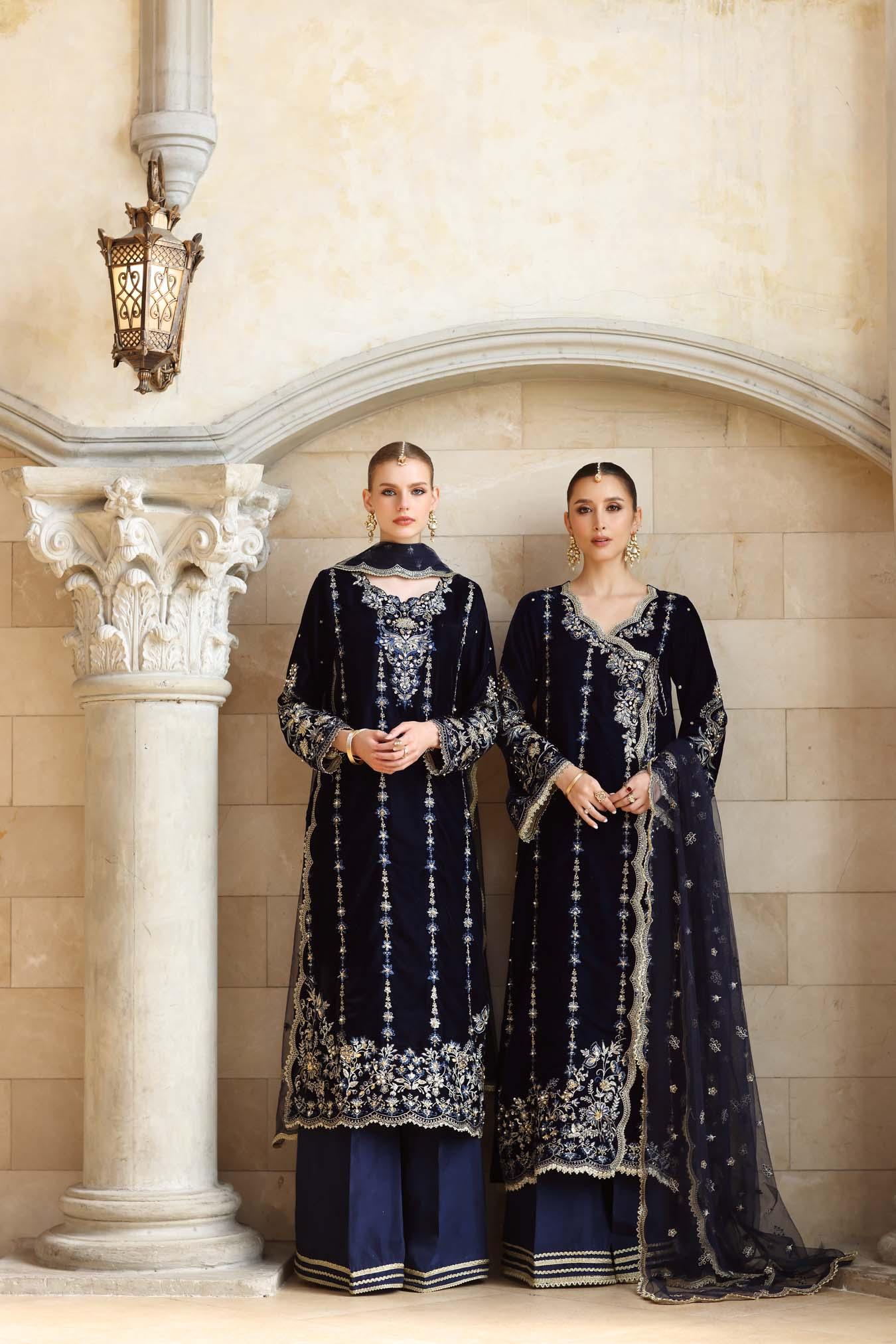 Noor by Saadia Asad | Handcrafted Velvet 25 | Falak - Aqsa Fabrics