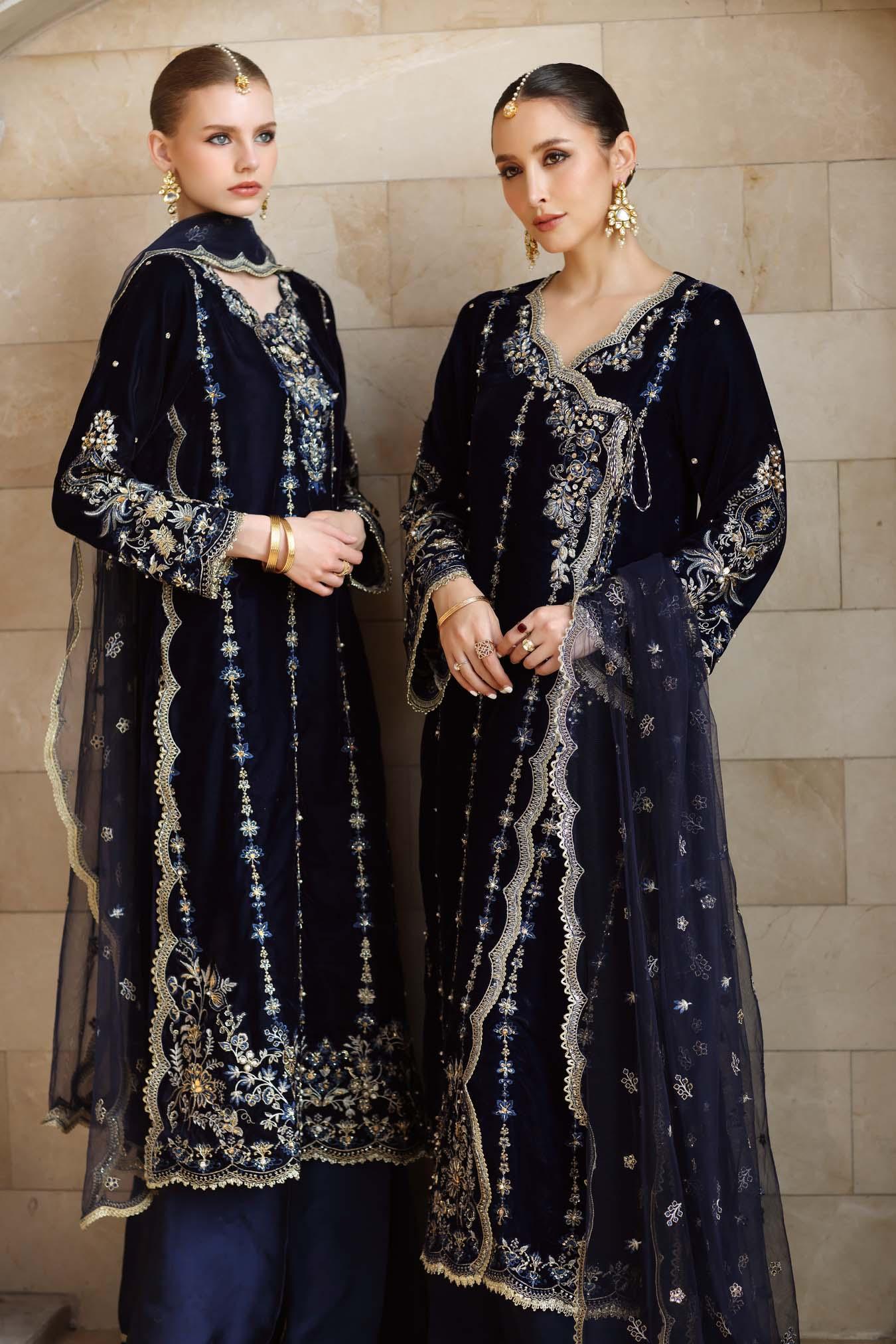 Noor by Saadia Asad | Handcrafted Velvet 25 | Falak - Aqsa Fabrics