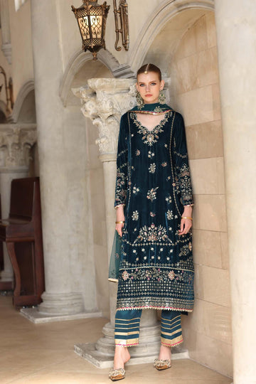 Noor by Saadia Asad | Handcrafted Velvet 25 | Andaleeb - Aqsa Fabrics