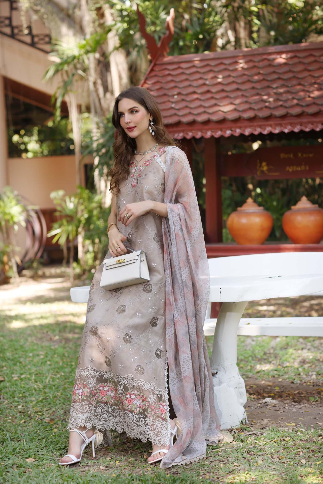 Noor by Saadia Asad | Eid Luxury Laserkari 25 | D8-B - Aqsa Fabrics