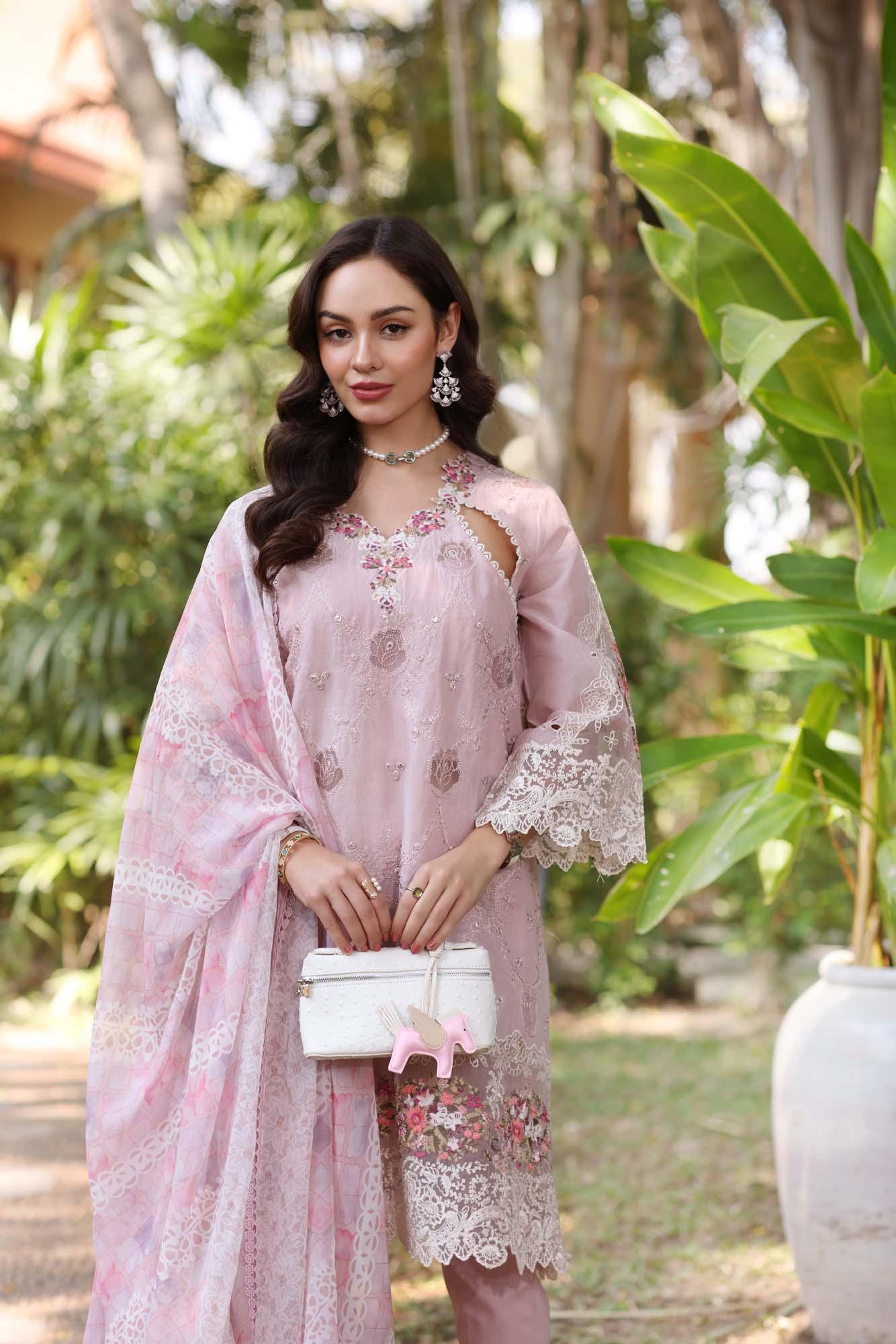 Noor by Saadia Asad | Eid Luxury Laserkari 25 | D8-A - Aqsa Fabrics