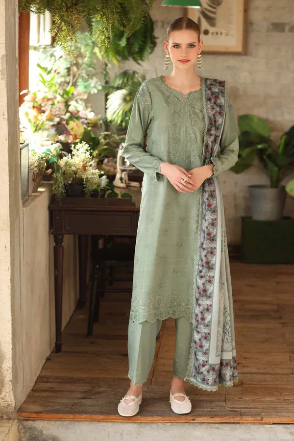 Noor by Saadia Asad | Winter Embroidered Printkhaas 25 | D8 - A - Aqsa Fabrics