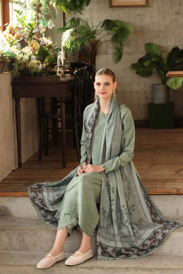 Noor by Saadia Asad | Winter Embroidered Printkhaas 25 | D8 - A - Aqsa Fabrics