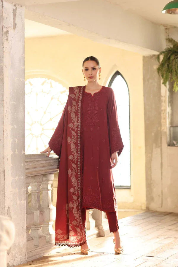 Noor by Saadia Asad | Winter Embroidered Printkhaas 25 | D9- B - Aqsa Fabrics