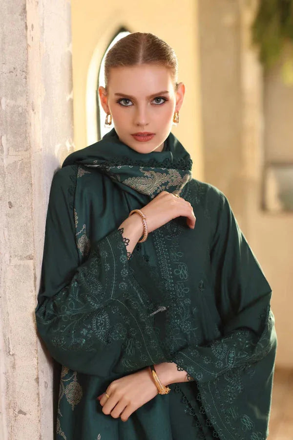 Noor by Saadia Asad | Winter Embroidered Printkhaas 25 | D9- A - Aqsa Fabrics