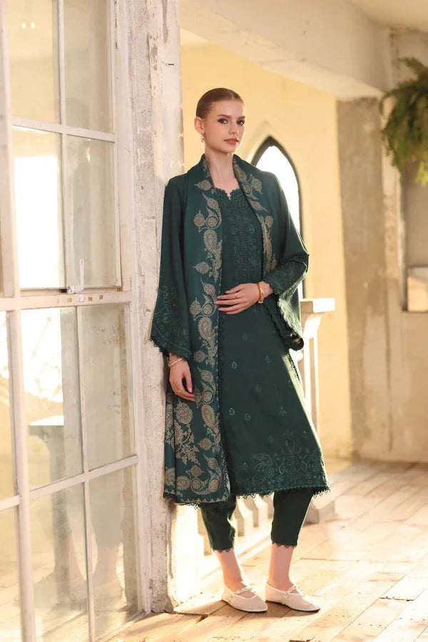 Noor by Saadia Asad | Winter Embroidered Printkhaas 25 | D9- A - Aqsa Fabrics