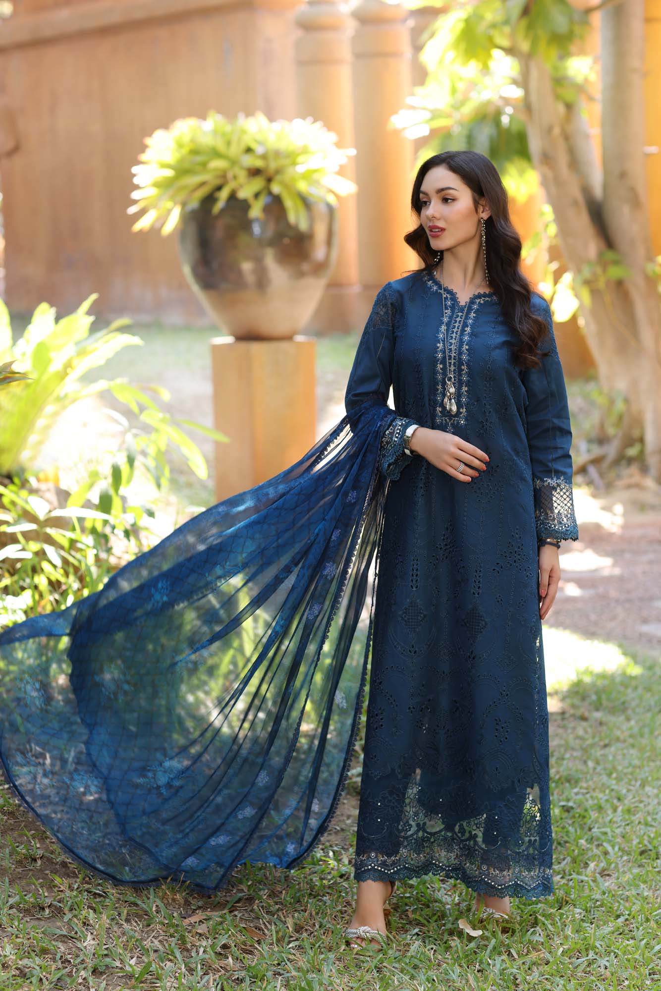 Noor by Saadia Asad | Eid Luxury Laserkari 25 | D7-B - Aqsa Fabrics