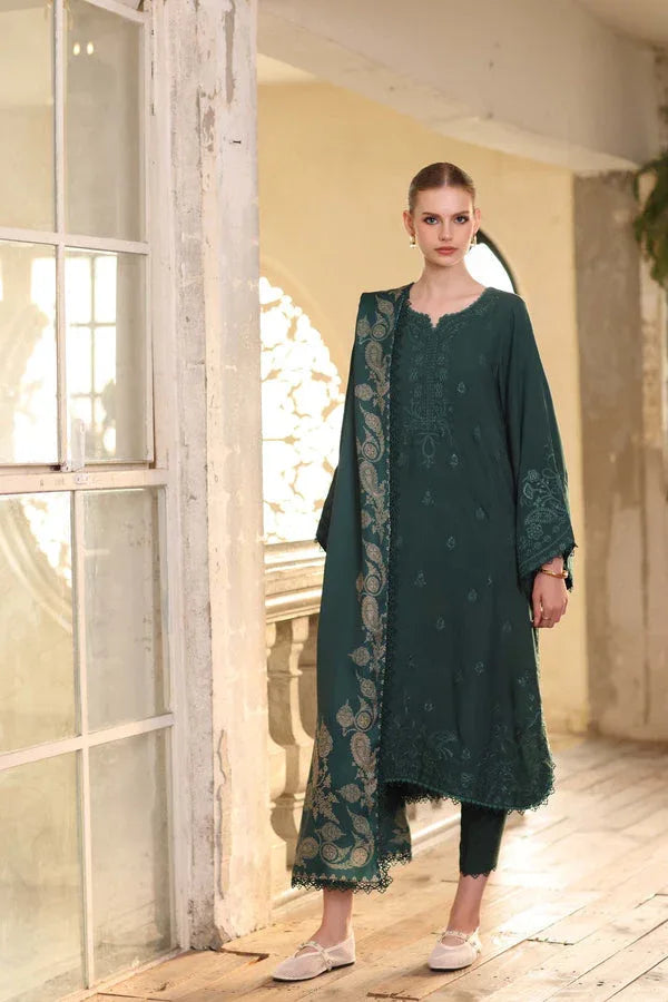 Noor by Saadia Asad | Winter Embroidered Printkhaas 25 | D9- A - Aqsa Fabrics