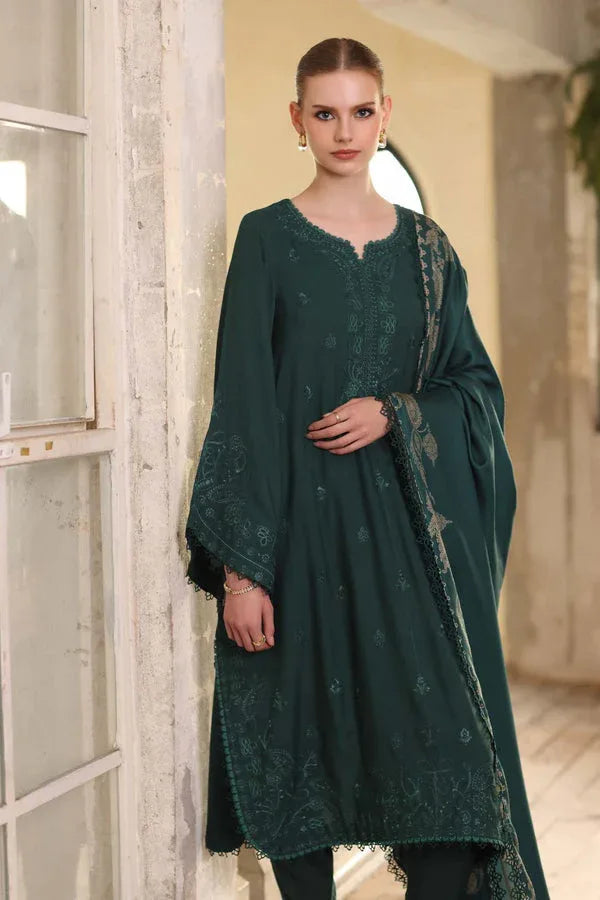 Noor by Saadia Asad | Winter Embroidered Printkhaas 25 | D9- A - Aqsa Fabrics